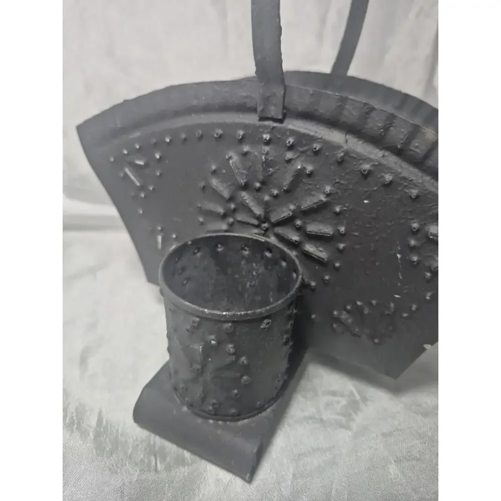 Tin Punch Napkin And Shaker Holder Antique Style
